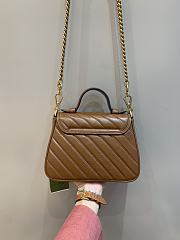 Gucci GG Marmont Mini Top Handle Bag in Brown 547260 21x15x8cm  - 2