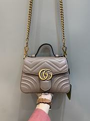 Gucci GG Marmont Mini Top Handle Bag in Beige 547260 21x15x8cm  - 1