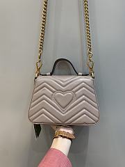 Gucci GG Marmont Mini Top Handle Bag in Beige 547260 21x15x8cm  - 3