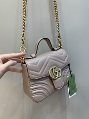 Gucci GG Marmont Mini Top Handle Bag in Beige 547260 21x15x8cm  - 2