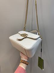 Gucci GG Marmont Mini Top Handle Bag in White 547260 21x15x8cm - 2