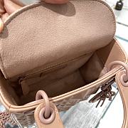 Dior Mini Lady Dior Bag in Beige 17x15×7cm - 3
