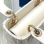 Dior Mini Lady Dior Bag in White 17x15×7cm - 5