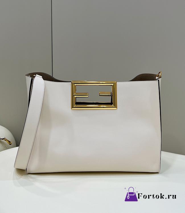 Fendi White Leather Bag 8506L 40x17x29cm - 1