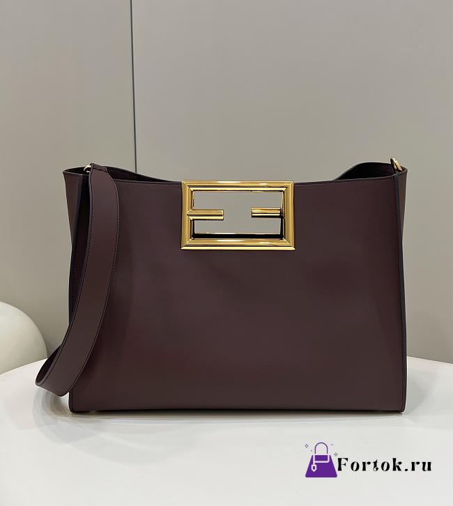 Fendi Brown Leather Bag 8506L 40x17x29cm - 1