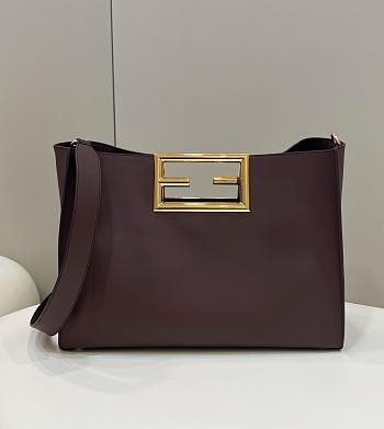 Fendi Brown Leather Bag 8506L 40x17x29cm