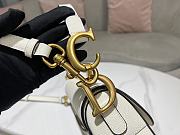 DIOR SADDLE BAG Warm Taupe Grained Calfskin in White 25.5 x 20 x 6.5cm - 4