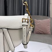 DIOR SADDLE BAG Warm Taupe Grained Calfskin in White 25.5 x 20 x 6.5cm - 5