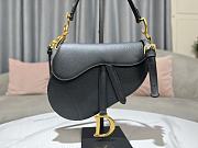 DIOR SADDLE BAG Warm Taupe Grained Calfskin in Black 25.5 x 20 x 6.5cm - 1