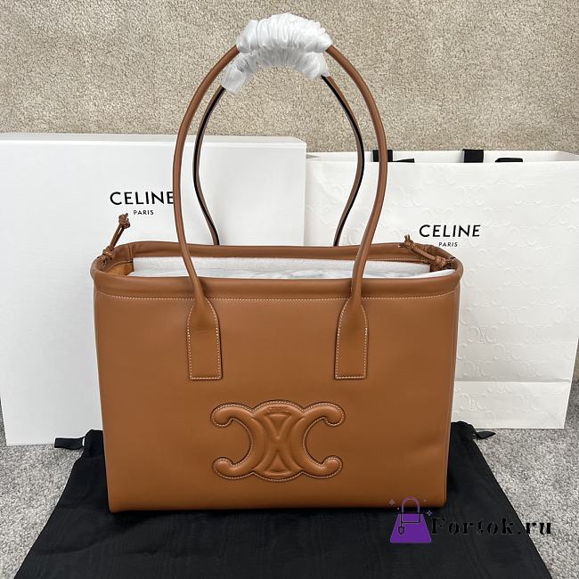 Celine Cabas Triomphe in Smooth Calfskin Brown Bag 44x28x18cm - 1