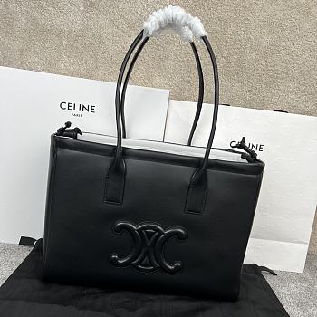 Celine Cabas Triomphe in Smooth Calfskin Black Bag 44x28x18cm