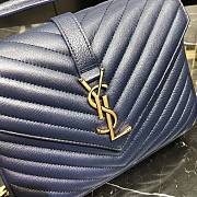 Ysl College Medium Chain Shoulder Bag in Navy Blue 24x17x6.5cm - 2