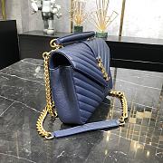 Ysl College Medium Chain Shoulder Bag in Navy Blue 24x17x6.5cm - 4