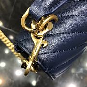 Ysl College Medium Chain Shoulder Bag in Navy Blue 24x17x6.5cm - 6