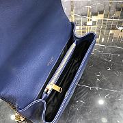 Ysl College Medium Chain Shoulder Bag in Navy Blue 24x17x6.5cm - 5