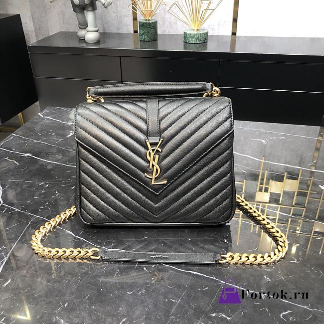 Ysl College Medium Chain Shoulder Bag in Black 24x17x6.5cm - 1