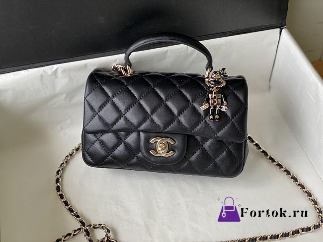 Chanel Handle Mini Charm Bag in Black 2431 13x20x9cm - 1