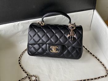 Chanel Handle Mini Charm Bag in Black 2431 13x20x9cm