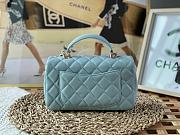 Chanel Handle Mini Charm Bag in Blue 2431 13x20x9cm - 3