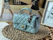 Chanel Handle Mini Charm Bag in Blue 2431 13x20x9cm - 5