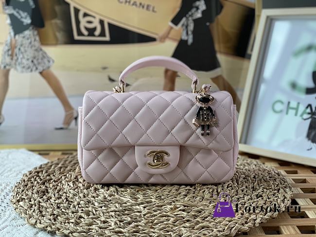 Chanel Handle Mini Charm Bag in Pink 2431 13x20x9cm - 1