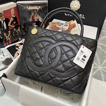 Chanel Medallion Vintage Tote Black Caviar AS3036