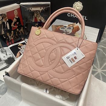 Chanel Medallion Vintage Tote Pink Caviar AS3036