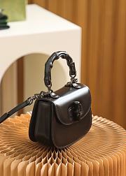 Gucci Small Top Handle Bag With Bamboo Black 21x15x7cm - 4
