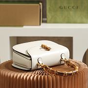 Gucci Small Top Handle Bag With Bamboo White 21x15x7cm - 2