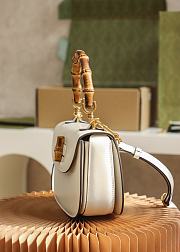 Gucci Small Top Handle Bag With Bamboo White 21x15x7cm - 6