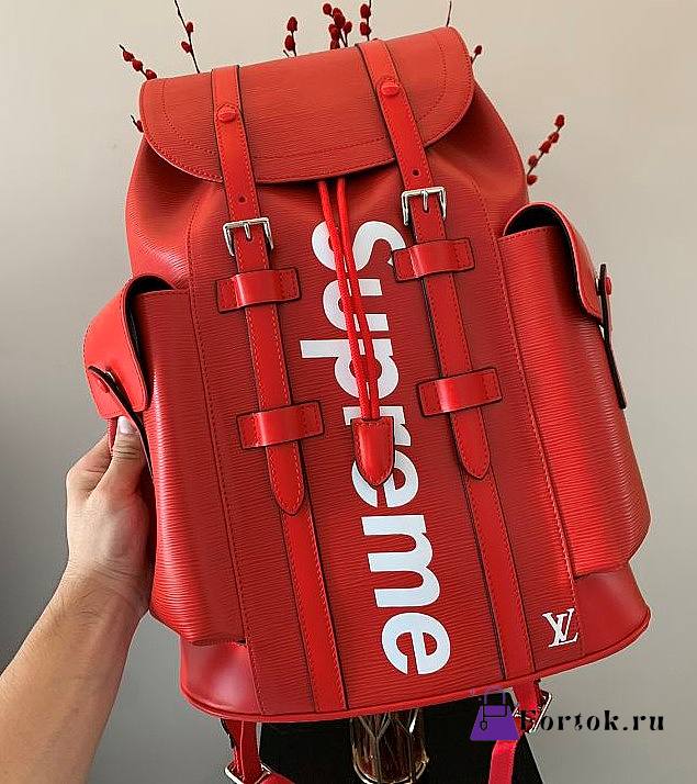 Louis Vuitton x Supreme Christopher in Red N41709 41x47x13cm - 1