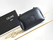 Celine Triomphe Shoulder Bag in Smooth Calfskin Black  - 1