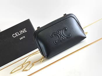 Celine Triomphe Shoulder Bag in Smooth Calfskin Black 