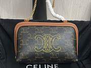 Celine Clutch Triomphe Canvas with Triomphe Heat Embroidery Tan  - 1