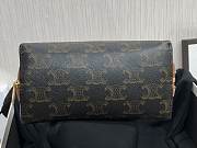 Celine Clutch Triomphe Canvas with Triomphe Heat Embroidery Tan  - 3