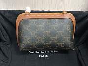 Celine Clutch Triomphe Canvas with Triomphe Heat Embroidery Tan  - 5