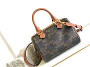 Celine Small Boston in Triomphe Canvas and Calfskin Tan - 1
