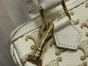 Celine Small Boston in Triomphe Canvas and Calfskin in White - 2