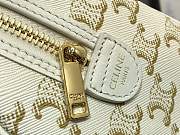 Celine Small Boston in Triomphe Canvas and Calfskin in White - 3