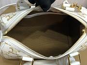 Celine Small Boston in Triomphe Canvas and Calfskin in White - 4