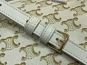 Celine Small Boston in Triomphe Canvas and Calfskin in White - 5