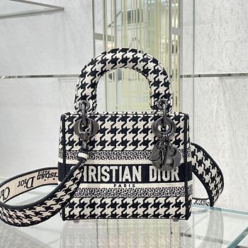 Dior Mini Lady D-Lite Bag Houndstooth Embroidery