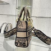 Dior Mini Lady D-Lite Bag Brown Toile De Jouy Embroidery - 2