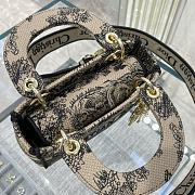 Dior Mini Lady D-Lite Bag Brown Toile De Jouy Embroidery - 5