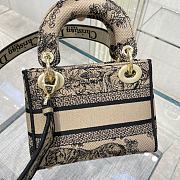Dior Mini Lady D-Lite Bag Brown Toile De Jouy Embroidery - 6