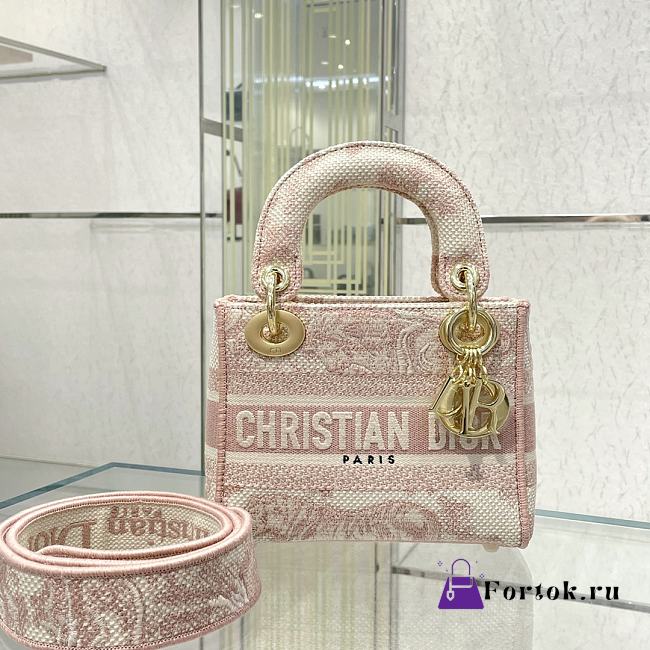  Dior Mini Lady D-Lite Bag Rose Des Vents - 1