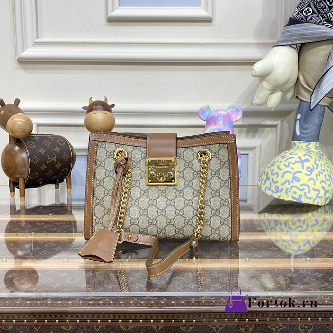 Gucci GG Supreme Padlock Small Bag in Brown 9754062 - 1