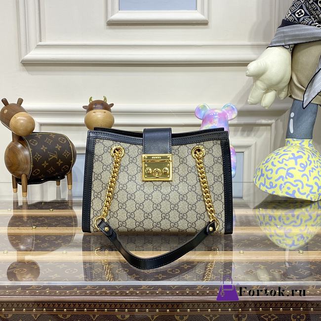 Gucci GG Supreme Padlock Small Bag in Black 9754062 - 1