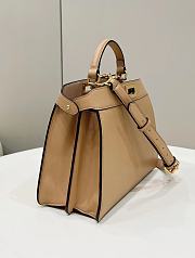 Fendi Peekaboo ISeeU Small Leather Bag in Beige 80011A 27×11×20cm - 3