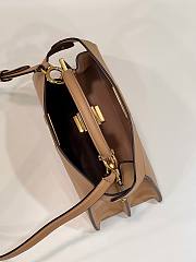 Fendi Peekaboo ISeeU Small Leather Bag in Beige 80011A 27×11×20cm - 4